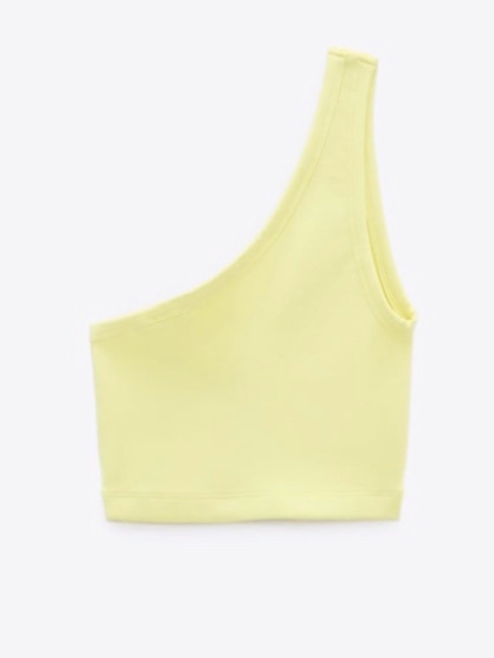 Zara One Shoulder asymmetrical crop Top -yellow M-L